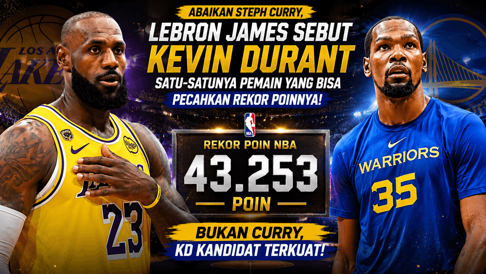 LeBron James Pilih Kevin Durant sebagai Satu-satunya Pemain yang Bisa Pecahkan Rekor Poin NBA-nya